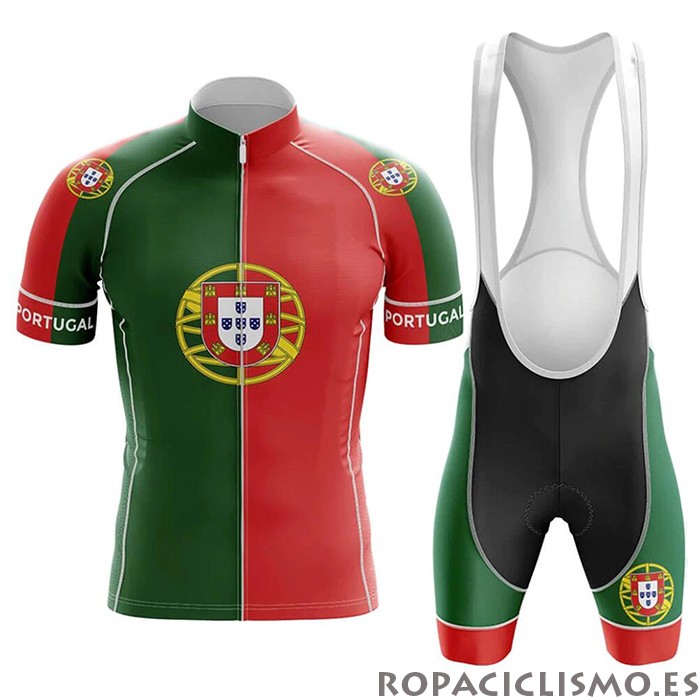 2020 Maillot Campeon Portugal Tirantes Mangas Cortas Verde Rojo